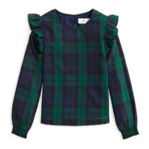 Vineyard Vines Girls Apres Tartan Ruffle Top